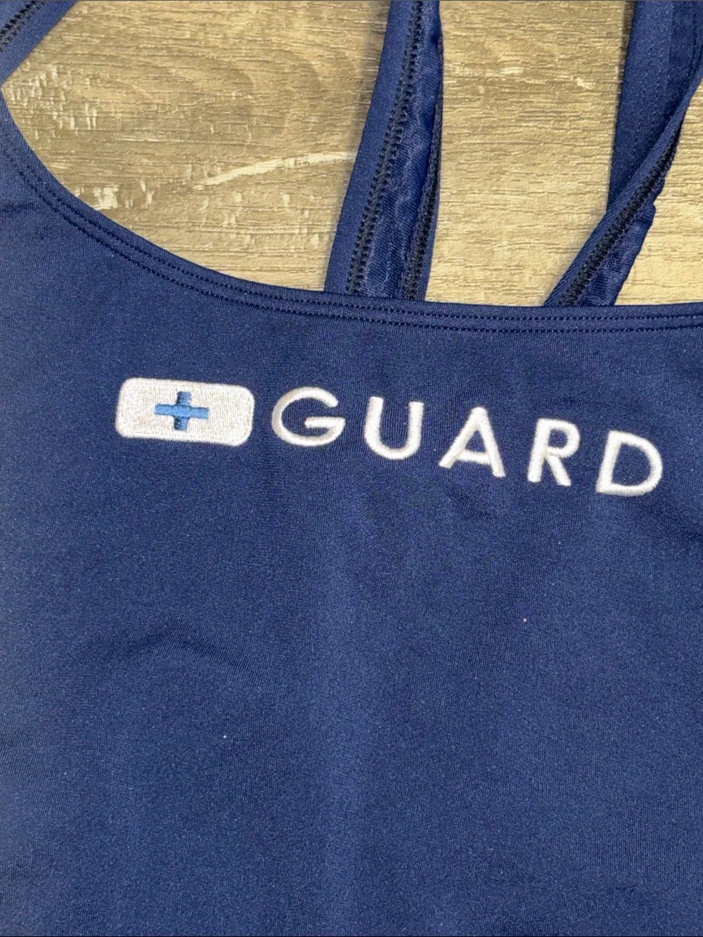 Speedo Women's Guard Swimsuit Sport Bra Top Endurance Lite Navy, sz XL